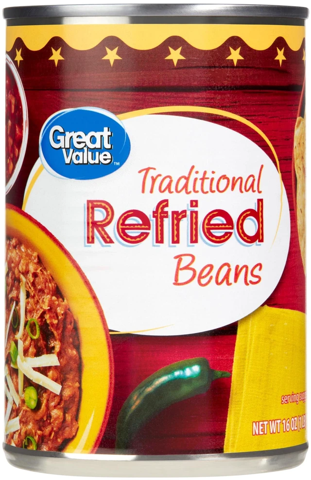 Alt view image 3 of 7 - (6 pack) Great Value Traditional Refried Beans, 16 oz