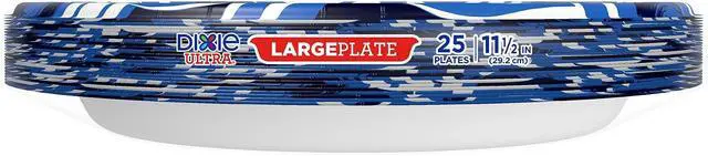 Alt view image 2 of 7 - Dixie Ultra Heavy Duty Paper Plates, Large, 11-Inch, 25 Count, 3X Stronger*