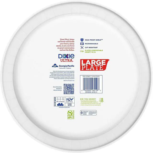Alt view image 5 of 7 - Dixie Ultra Heavy Duty Paper Plates, Large, 11-Inch, 25 Count, 3X Stronger*