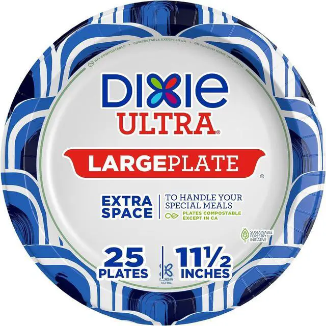 Main image of Dixie Ultra Heavy Duty Paper Plates, Large, 11-Inch, 25 Count, 3X Stronger*