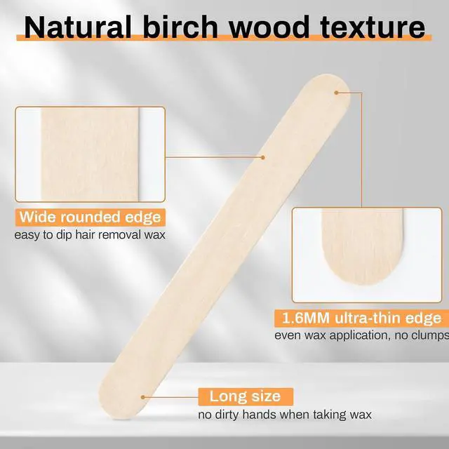 Alt view image 5 of 7 - Wax Sticks for Hair Removal - 150pcs Large Wooden Waxing Spatula,6"