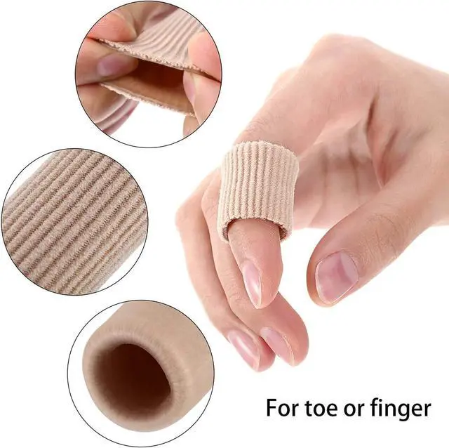 Alt view image 5 of 7 - Blulu 16 Pcs Toe Cushion Tube Sleeves Soft Gel Corn Pad Protectors, Brown