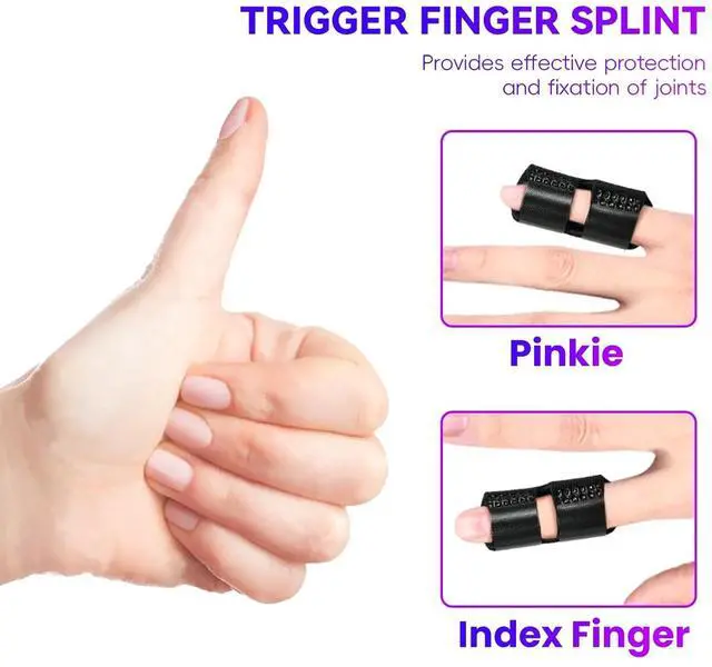 Alt view image 6 of 7 - 2 PCS Small Finger Splint, Adjustable Trigger Finger Splint, Straightener for Broken Strained Arthritis for Pinky, Index Splints for Teenagers and Women (Black)