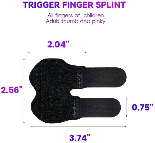 Alt view image 5 of 7 - 2 PCS Small Finger Splint, Adjustable Trigger Finger Splint, Straightener for Broken Strained Arthritis for Pinky, Index Splints for Teenagers and Women (Black)