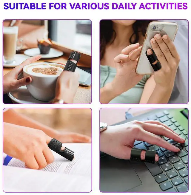 Alt view image 3 of 7 - 2 PCS Small Finger Splint, Adjustable Trigger Finger Splint, Straightener for Broken Strained Arthritis for Pinky, Index Splints for Teenagers and Women (Black)