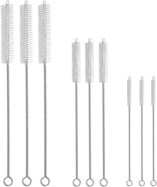 Main image of 9-Piece Straw Cleaner Brush Kit - for Stanley Mug 40, 30, 20 oz, (3-Size) Extra Long Pipe Cleaners, Straw Cleaning Brush for Tumbler, Sippy Cup, Bottle and Tube