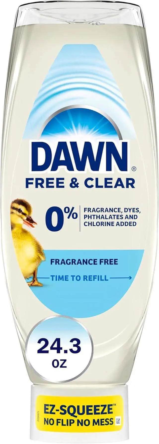 Alt view image 4 of 6 - Dawn Free & Clear EZ-Squeeze Dish Soap Liquid, Dishwashing Liquid, Grease Removal, Upside Down Bottle, Unscented, 24.3 Fl Oz