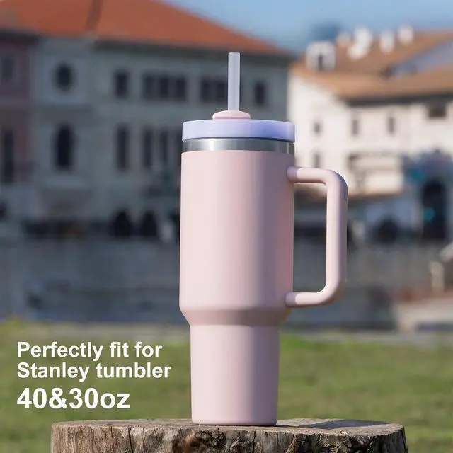 Alt view image 3 of 5 - 6 replacement straws for 40 oz/30 oz water cups, with cleaning brush included.
