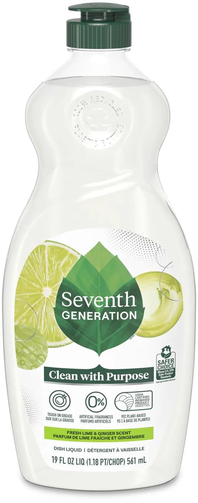 Main image of Seventh Generation Dish Soap Fresh Lime & Ginger Scent, 19 oz, 1 Count