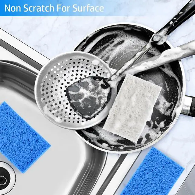 Alt view image 5 of 7 - 8Pcs Compressed Kitchen Sponges, Zero Scratch Scrub