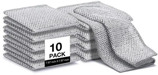 Main image of Inkhut Non Scratch Wire Dishcloth Reusable Steel Wool Scrubber Multipurpose Kitchen Cleaning Rag