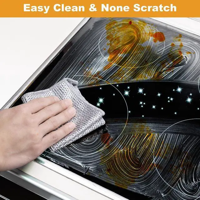 Alt view image 2 of 6 - Inkhut Non Scratch Wire Dishcloth Reusable Steel Wool Scrubber Multipurpose Kitchen Cleaning Rag