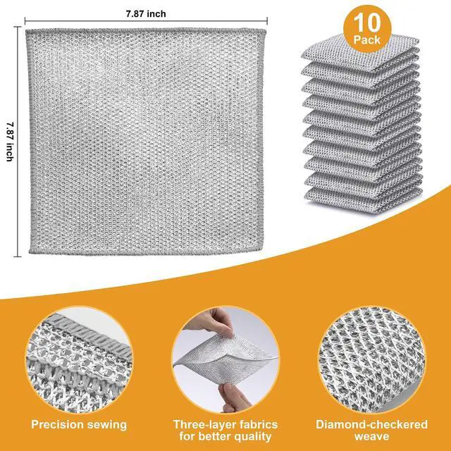 Alt view image 5 of 6 - Inkhut Non Scratch Wire Dishcloth Reusable Steel Wool Scrubber Multipurpose Kitchen Cleaning Rag
