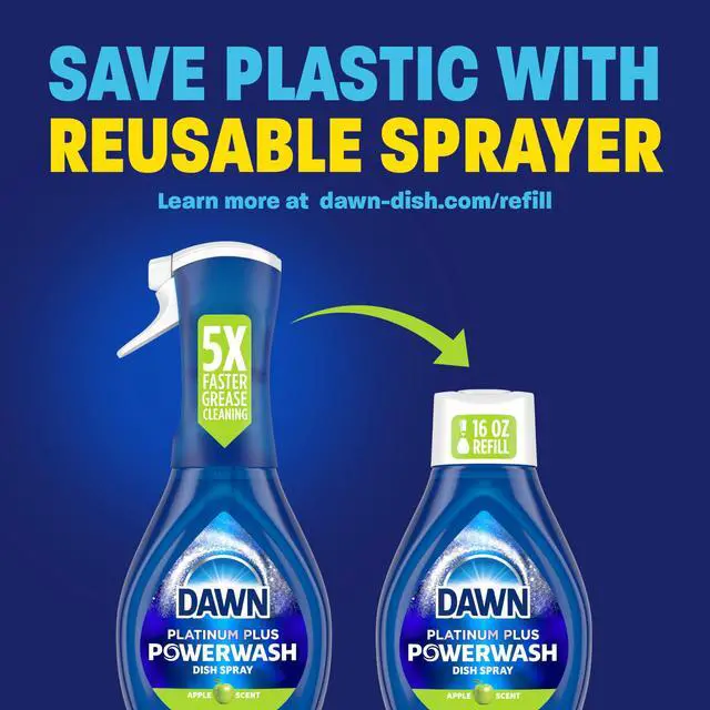 Alt view image 6 of 6 - Dawn Platinum Powerwash Dish Spray Dish Soap Apple Scent 16oz