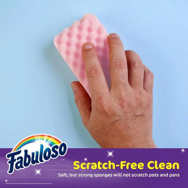 Alt view image 2 of 6 - Fabuloso Scratch-Free Kitchen Dish Sponges, Purple, 4 Count