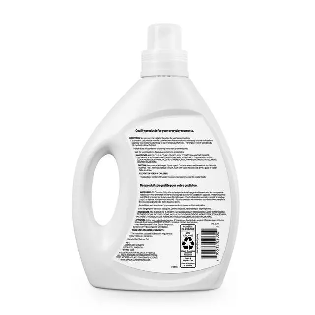 Alt view image 5 of 6 - Basics Concentrated Liquid Laundry Detergent, Free of Perfumes & Clear of Dyes, 110Loads, 82.5Fl Oz