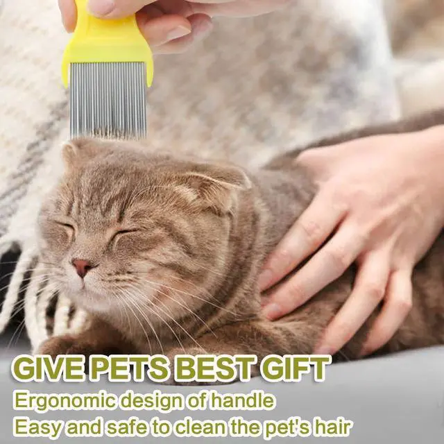 Alt view image 3 of 6 - Fine Tooth Pet Comb 3-Pack Tear Stain Remover for Dogs & Cats to Remove Fleas, Ticks, Dandruff, Tangles & Knots
