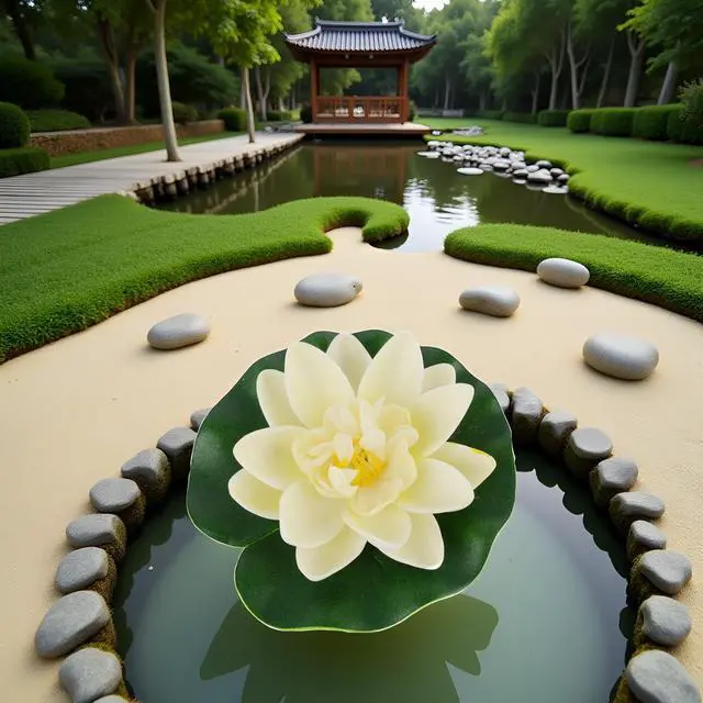 Alt view image 3 of 6 - Jinshining White Artificial Floating Foam Lotus Flower with Water Lily Pad Ornaments, Lifelike Fake Lotus Flowers for Patio Pond Pool Fish Tank Aquarium Home Garden Weddi