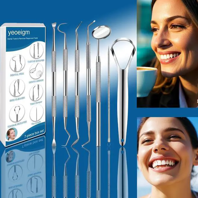 Alt view image 5 of 5 - 7pcs Dental Pick Teeth Cleaning Tools Hygiene Kit