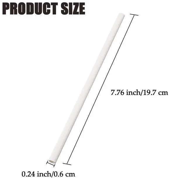 Alt view image 6 of 7 - 100 Pack Paper Straws White Biodegradable Co-Friendly for Party Supplies, Bridal/Baby Shower, Birthday, Mixed Drinks, Weddings, Restaurant, Food Service, Drink Stirrer