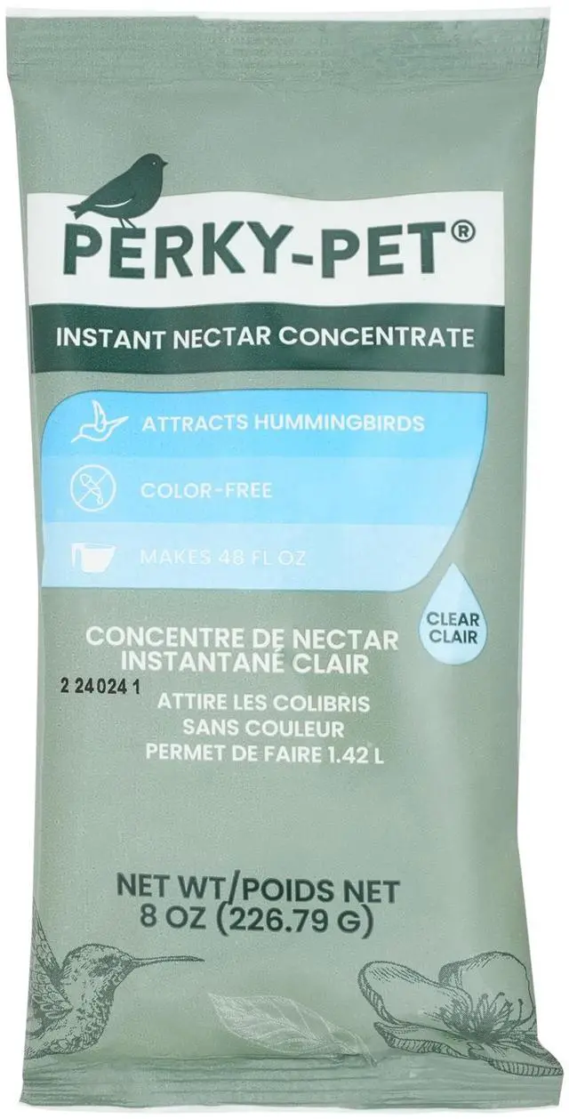 Main image of Perky-Pet 243SF Hummingbird Nectar Concentrate, 8oz Powder Bag, Makes 48fl oz Clear Nectar, 100% Sucrose, Easy to Mix
