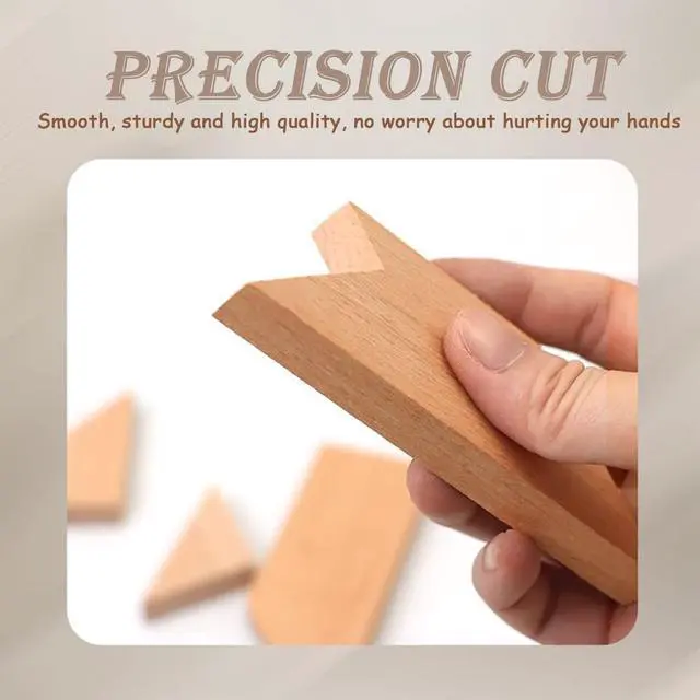 Alt view image 2 of 6 - KINGOU Wood T Shape Puzzle, 4 Pieces Brain Teaser Toy for Kids & Adults, Advanced Level, Great Gift & Party Favor, Includes Paper Instructions