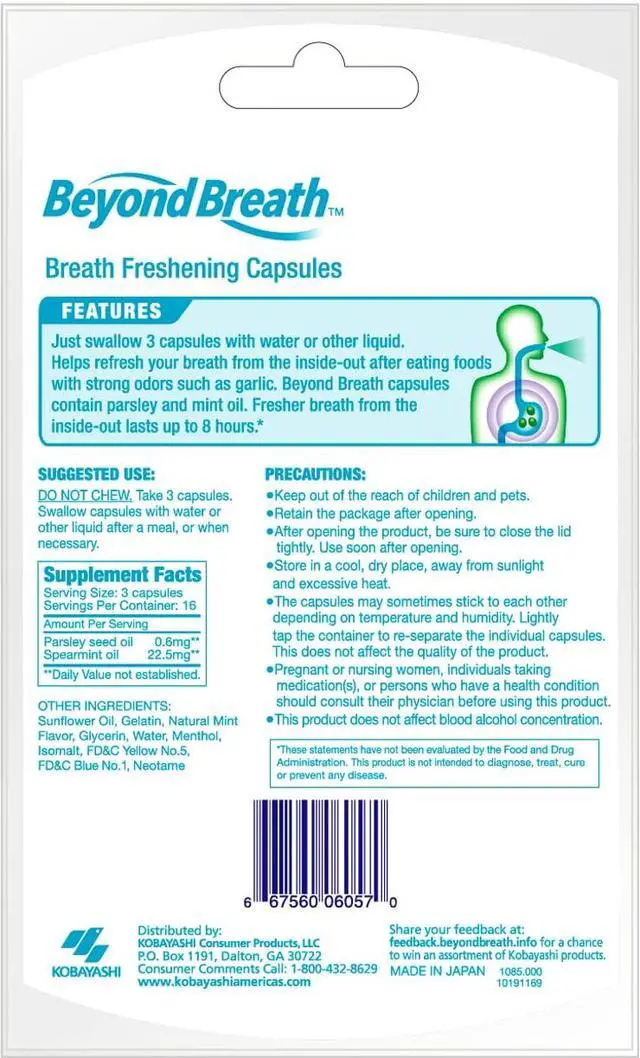 Alt view image 4 of 6 - Beyond Breath Breath Freshening Capsules, Freshens from Source, 50 Count