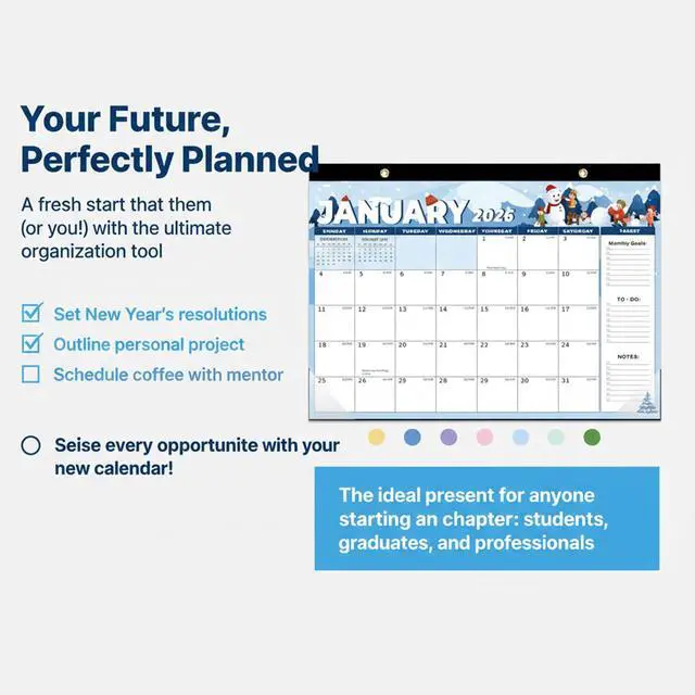 Alt view image 6 of 7 - 18 Months Desk Calendar 2026 - January 2026 to June 2027, Large 17" x 12" Desktop/Wall Monthly Calendar for Home, School, or Office