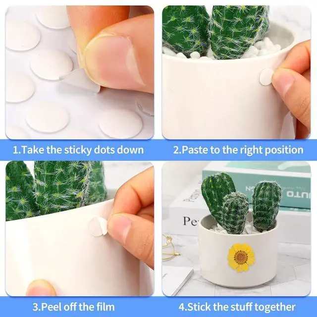 Alt view image 6 of 7 - JUNEBRUSHS 350 Pieces Double Sided Sticky Dots, Removable Poster Putty, Clear Round No Trace Adhesive for Wall Hanging, Balloon, Craft, DIY, Office Supplies (6 mm)