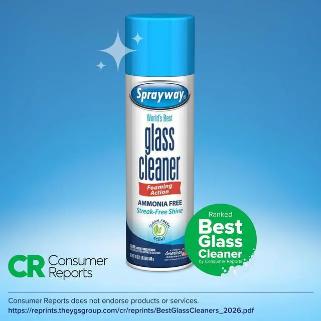 Alt view image 3 of 7 - Sprayway Glass Cleaner Foaming Aerosol Spray, 19oz, Pack of 2, Ammonia-Free, Streakless, Fast-Acting, Fresh Scent, Removes Fingerprints, Dust, Dirt, Smoke Film