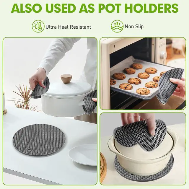 Alt view image 5 of 6 - Silicone Trivets 4PCS, Food-Grade Silicone, BPA Free