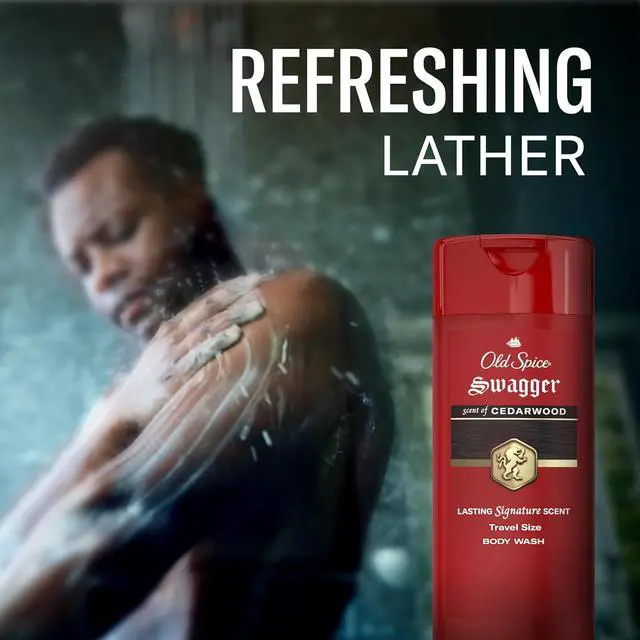 Alt view image 4 of 6 - Old Spice 3X Defense Body Wash for Men, 24/7 Shower Fresh Long Lasting Scent, Travel Size, Red Collection, Swagger Cedarwood, 3 fl oz