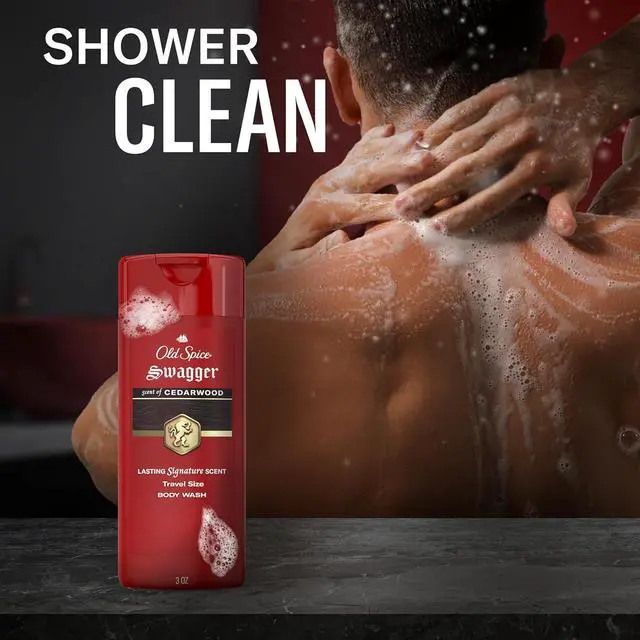 Alt view image 3 of 6 - Old Spice 3X Defense Body Wash for Men, 24/7 Shower Fresh Long Lasting Scent, Travel Size, Red Collection, Swagger Cedarwood, 3 fl oz