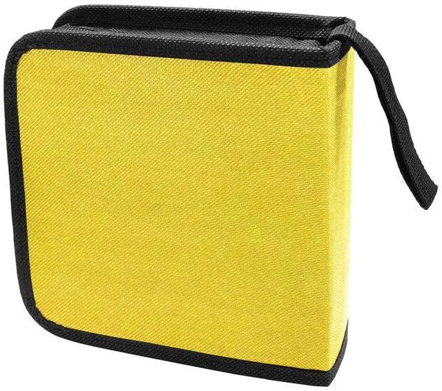 Main image of Car CD Case 40 Capacity DVD Disc Storage Binder Wallet, Yellow