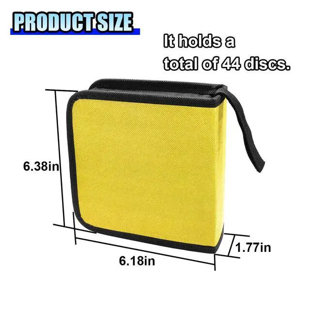 Alt view image 4 of 6 - Car CD Case 40 Capacity DVD Disc Storage Binder Wallet, Yellow