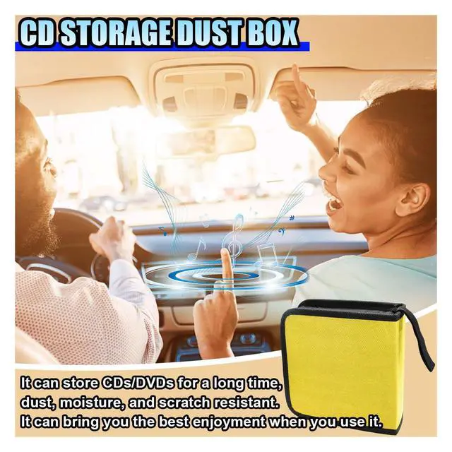 Alt view image 5 of 6 - Car CD Case 40 Capacity DVD Disc Storage Binder Wallet, Yellow