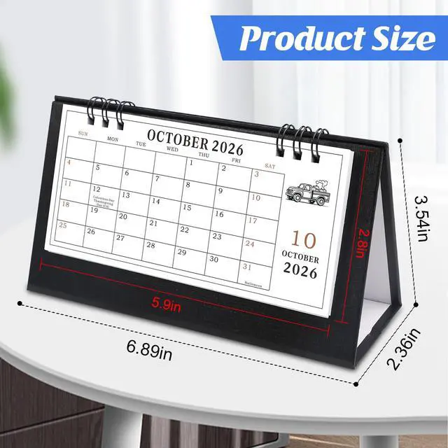 Alt view image 6 of 6 - Small Standing Flip Desk Calendar 2026-2027, Aug 2026 to Dec 2028