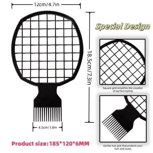 Alt view image 4 of 6 - Upgraded 2-in-1 Hair Twist Comb, Hair Sponge Brush & Metal Afro Pick Comb Set for Black Men and Women with Curls (2 Pcs)