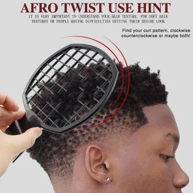 Alt view image 5 of 6 - Upgraded 2-in-1 Hair Twist Comb, Hair Sponge Brush & Metal Afro Pick Comb Set for Black Men and Women with Curls (2 Pcs)