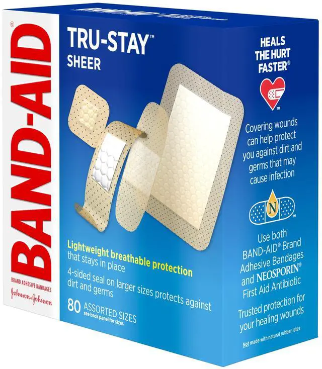 Alt view image 5 of 7 - BAND-AID Tru-Stay Sheer Adhesive Bandages, Assorted Sizes, 80 Count