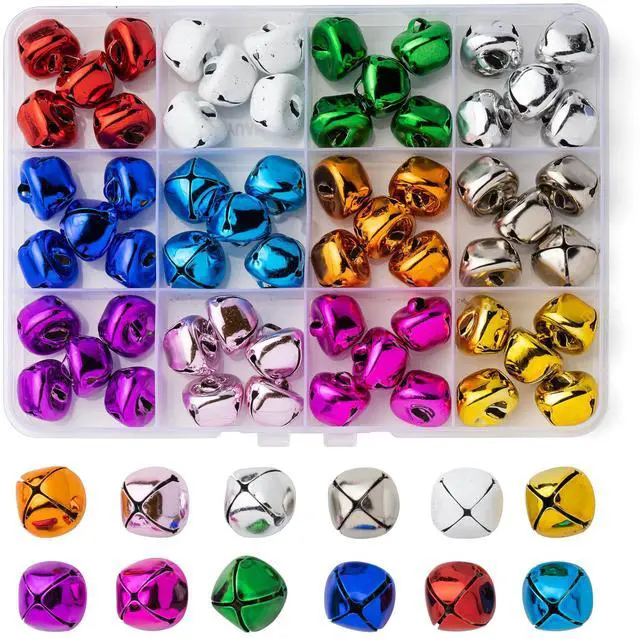 Main image of 12 Colors 60PCS 0.59Inch Jingle Bells for Crafting, Home Decor, Party, Pets, Christmas - Multi-Color Mini Bell Set