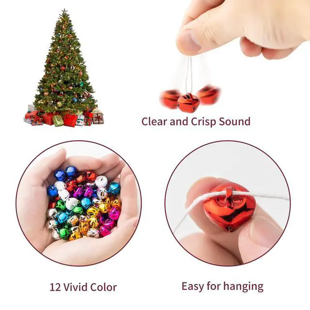 Alt view image 3 of 4 - 12 Colors 60PCS 0.59Inch Jingle Bells for Crafting, Home Decor, Party, Pets, Christmas - Multi-Color Mini Bell Set