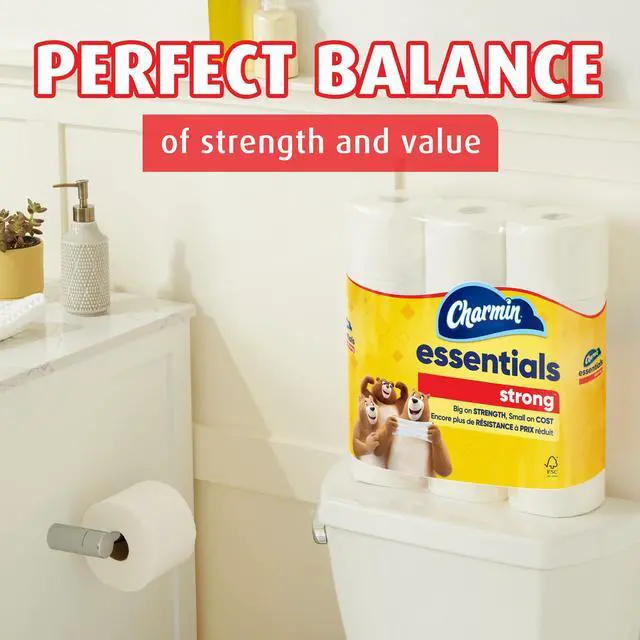 Alt view image 3 of 7 - Charmin Essentials Strong Toilet Paper, 6 Mega Rolls, 429 Sheets per Roll