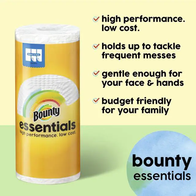 Alt view image 3 of 7 - Bounty Essentials Select-A-Size Paper Towels, White, 2 Triple Rolls = 6 Regular Rolls