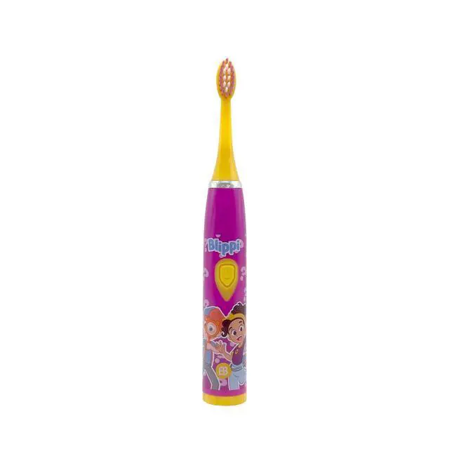 Alt view image 6 of 7 - Brush Buddies Blippi Electric Toothbrush for Kids, Battery Powered Sonic, Soft Bristles, Toddler Oral Care, Boys & Girls, Blippi Character Design (Purple)