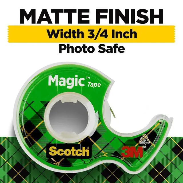 Alt view image 2 of 6 - Scotch Magic Tape 3/4 x 300 Inches, 3 Dispensered Rolls, Clear