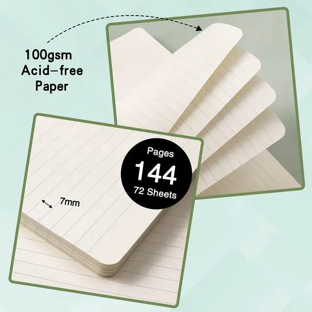 Alt view image 5 of 7 - Ruled Classic Lined Notebook Journal, 5.3" x 8.26"
