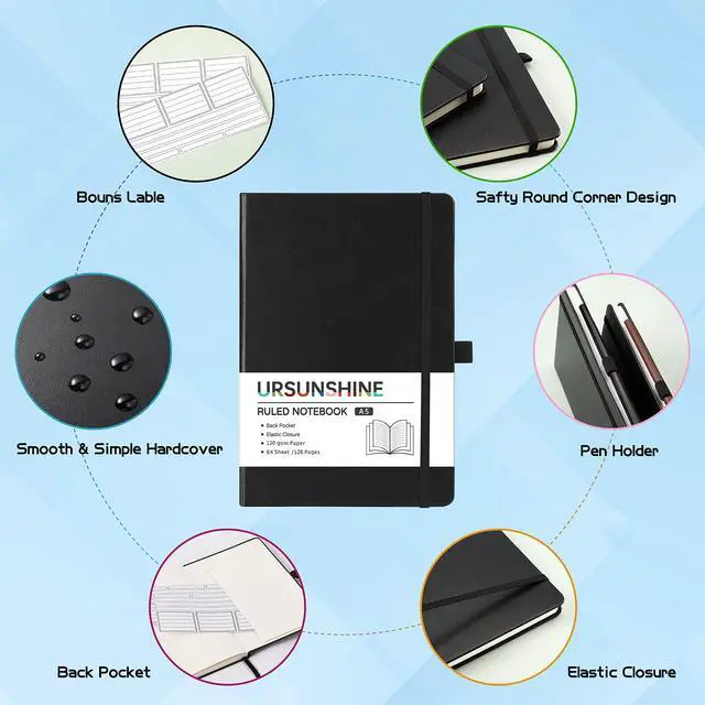 Alt view image 2 of 7 - Ruled Classic Lined Notebook Journal, 5.3" x 8.26"