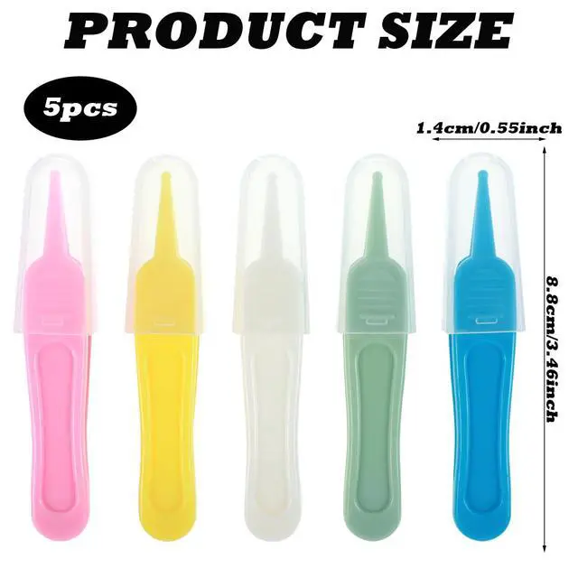 Alt view image 7 of 7 - 5 Pcs Nose Cleaning Tweezers, 5 Colors Baby Booger Picker with Round Head, Ear Noses Navel Cleaner Clip