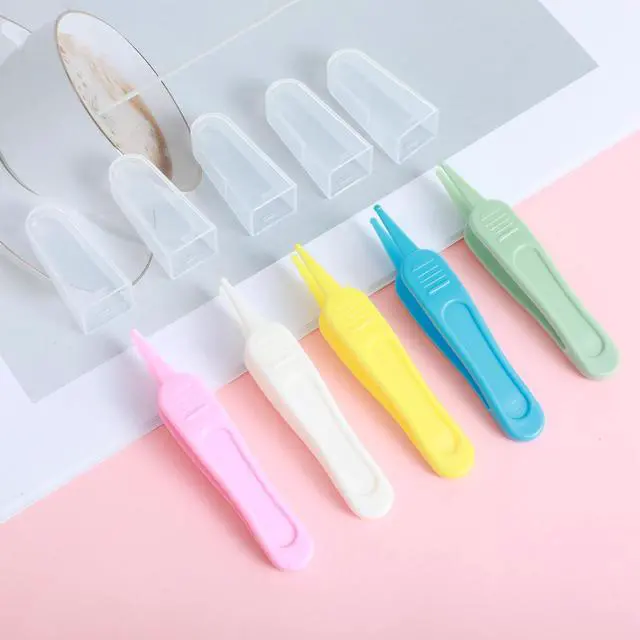 Alt view image 4 of 7 - 5 Pcs Nose Cleaning Tweezers, 5 Colors Baby Booger Picker with Round Head, Ear Noses Navel Cleaner Clip